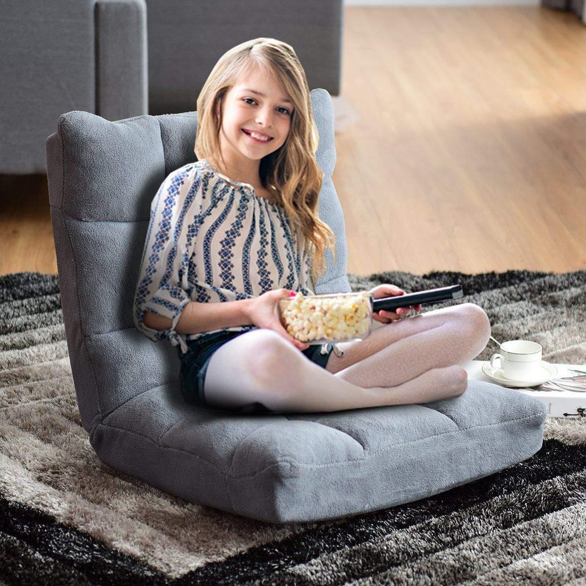 CWY Gulvstol Sammenleggbar Lazy Sofa Lazy Tatami Gulvpute Svart/Grå/Kaffegrå