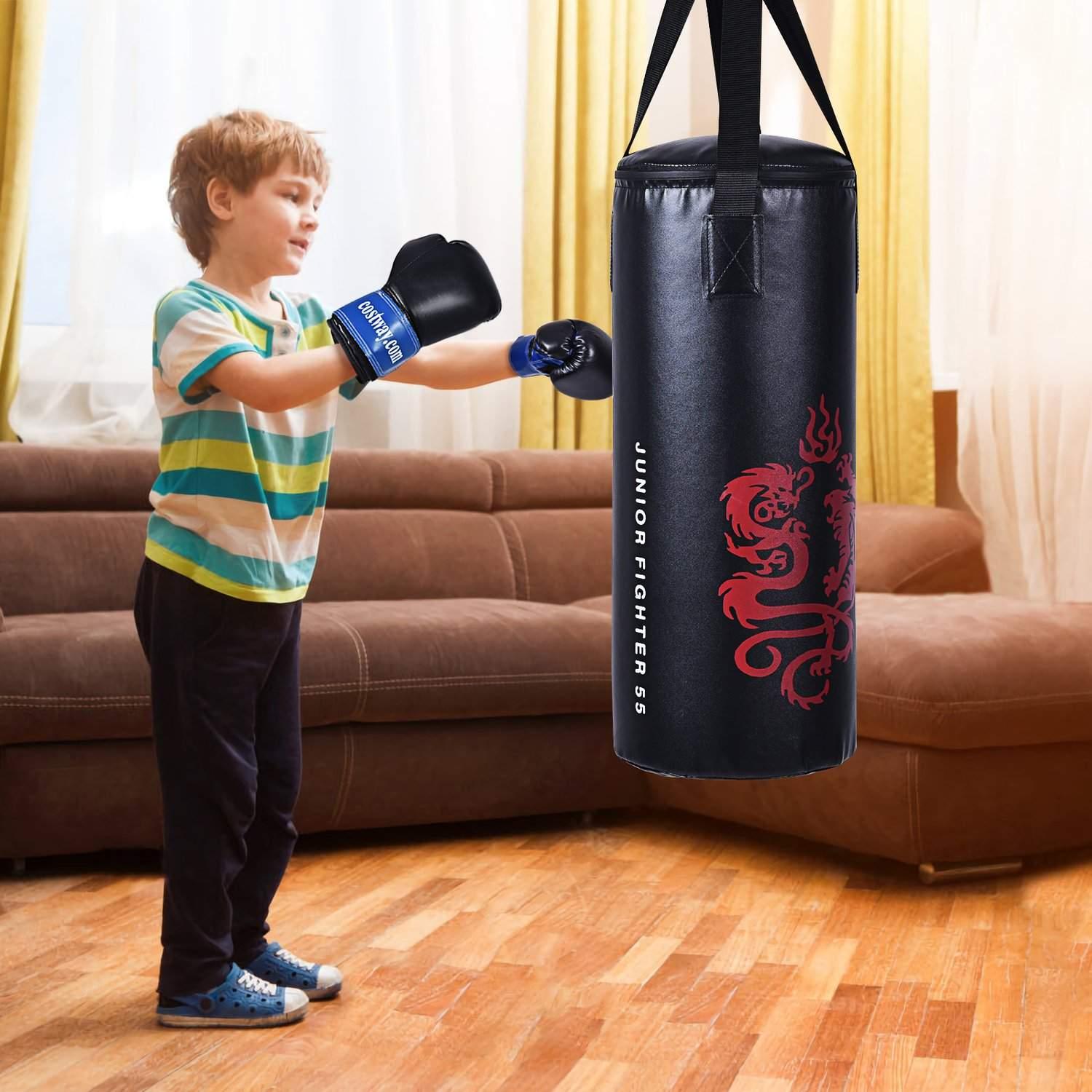 CWY 10 kg boksesekksett med 8oz boksehansker boksesekk for barn boksesekk boksesekk