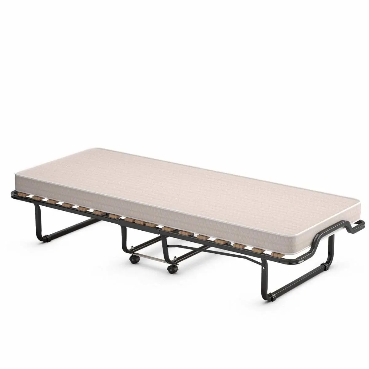 CWY 80 x 200 cm sammenleggbar gjesteseng sammenleggbar sammenleggbar seng med madrass laget av memory foam beige laget i Italia Oppr