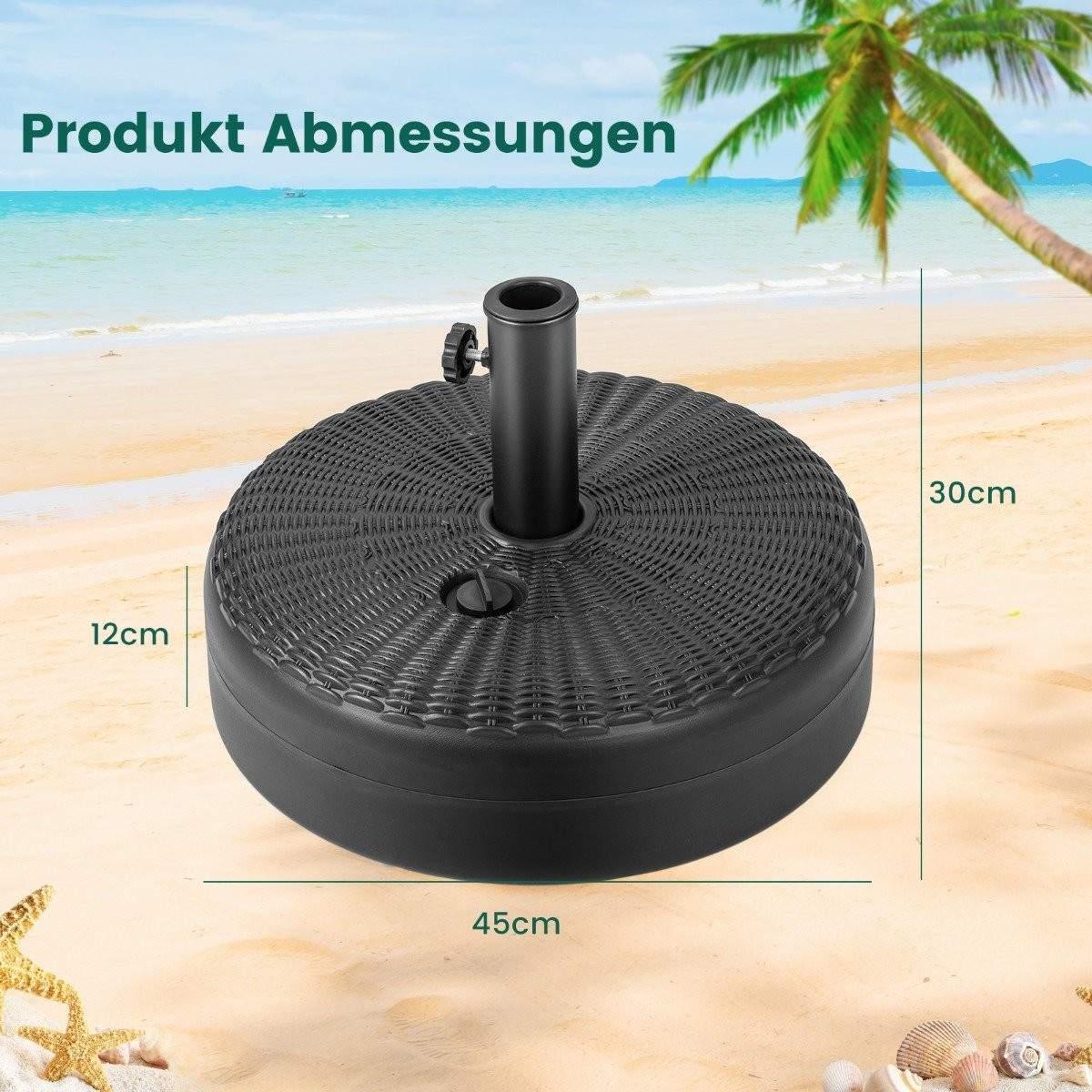 CWY Fyllbart rundt paraplystativ med en diameter på 45 cm for maks 30 kg sort