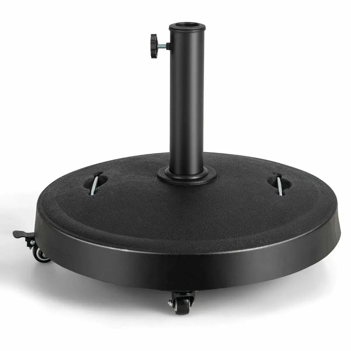 CWY 23 kg parasollstativ med hjul og håndtak paraplystativ for paraplystenger på 38/48 mm Ø52 cm markedsparaplystativ