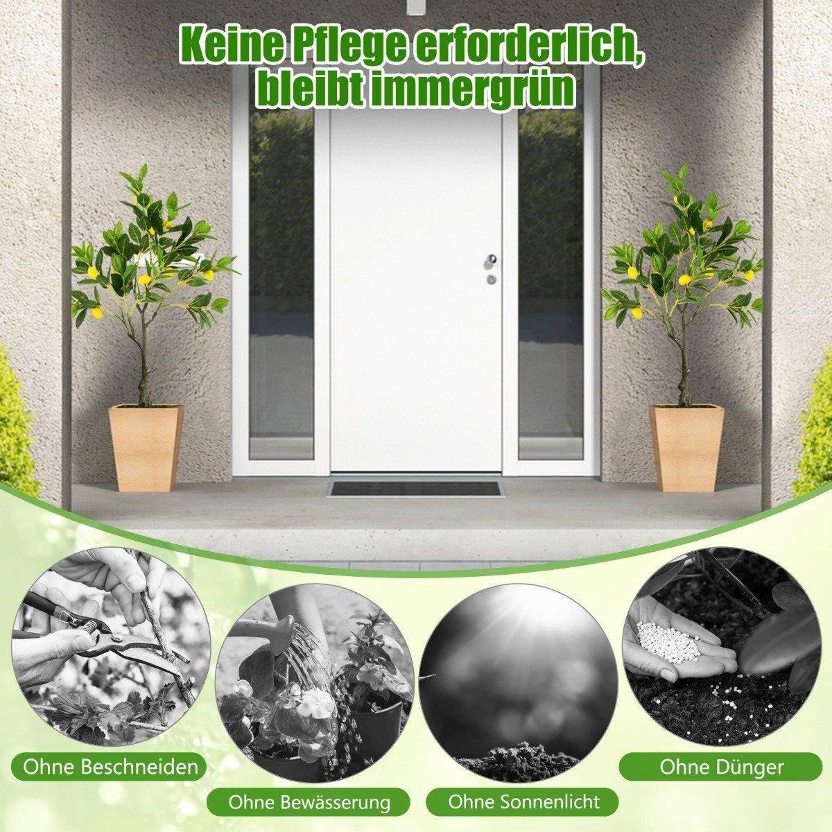 CWY 80 cm kunstig sitrontre Lime med potte og 9 kunstige sitronplanter med frukt