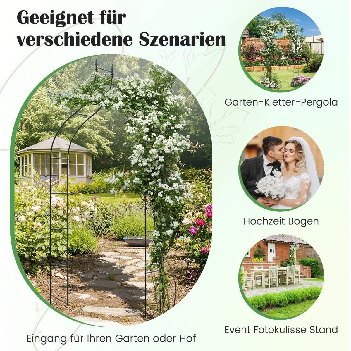 CWY Rosebue metall hagebue i gotisk stil buegang rose espalier 125 x 39 x 287 cm