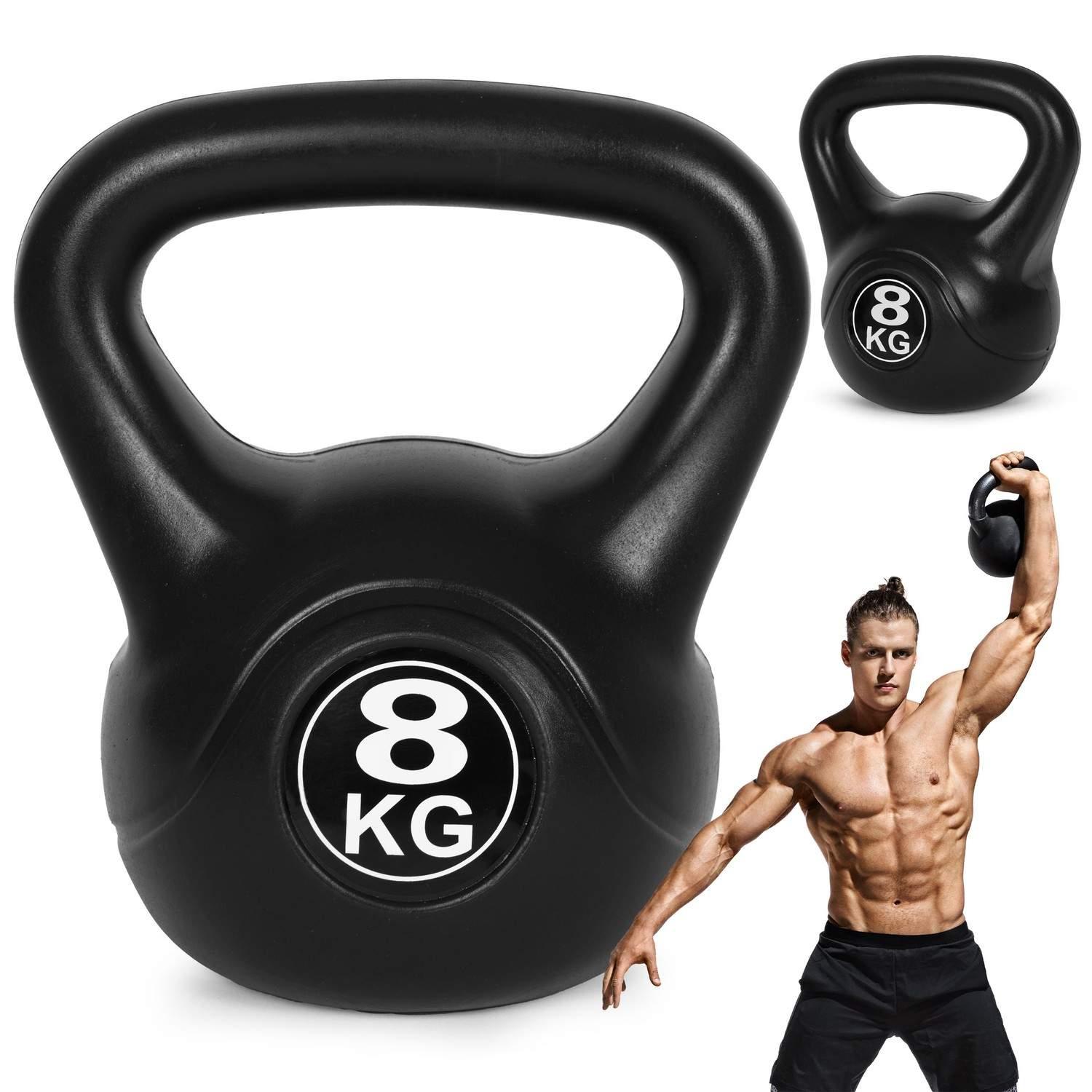 Modernhome Kettlebell 8 kg for trening, manual, vektball, fitnessbelastning, ModernHome