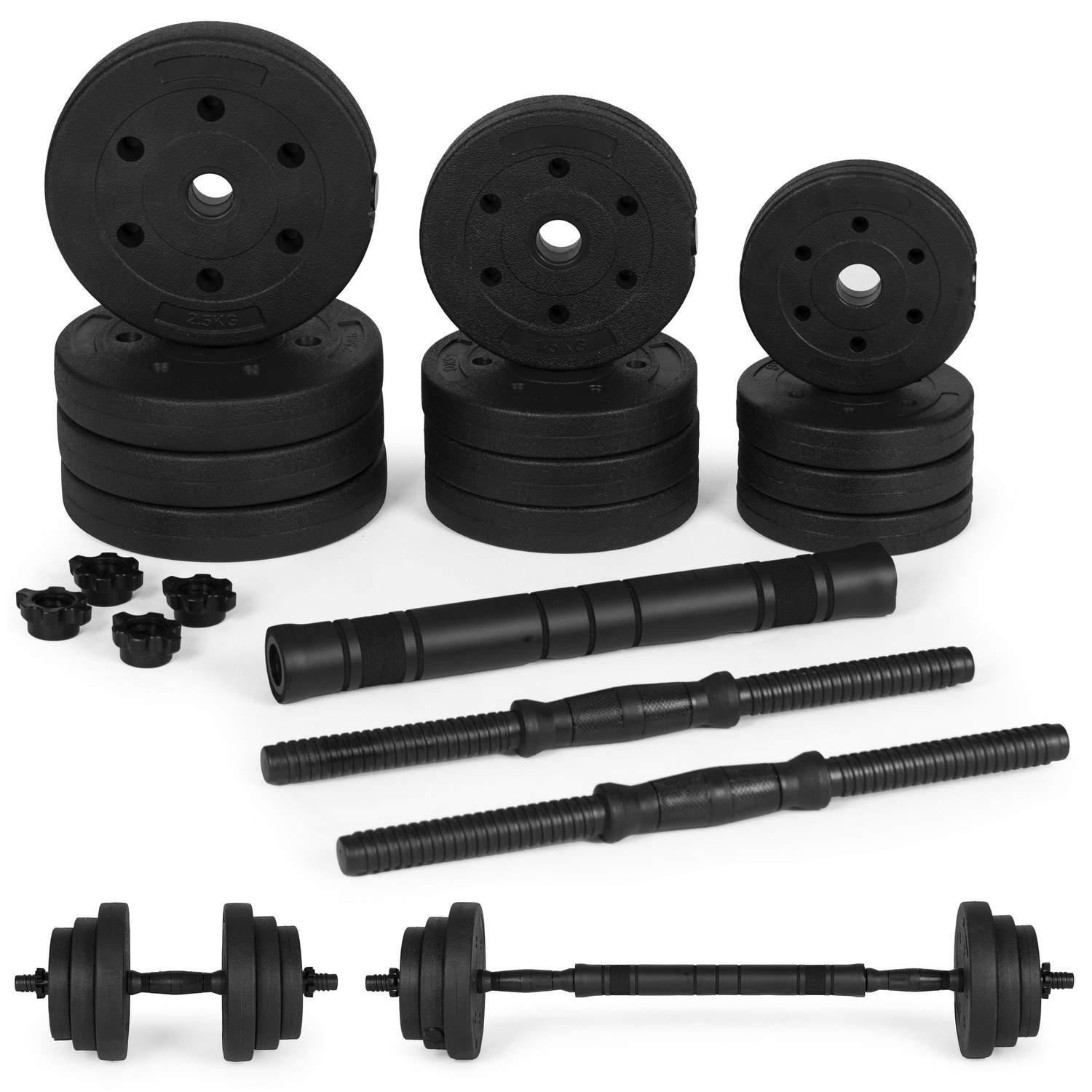 MST Justerbare manualer 2x10 kg vektstangsett 20 kg stang inkludert