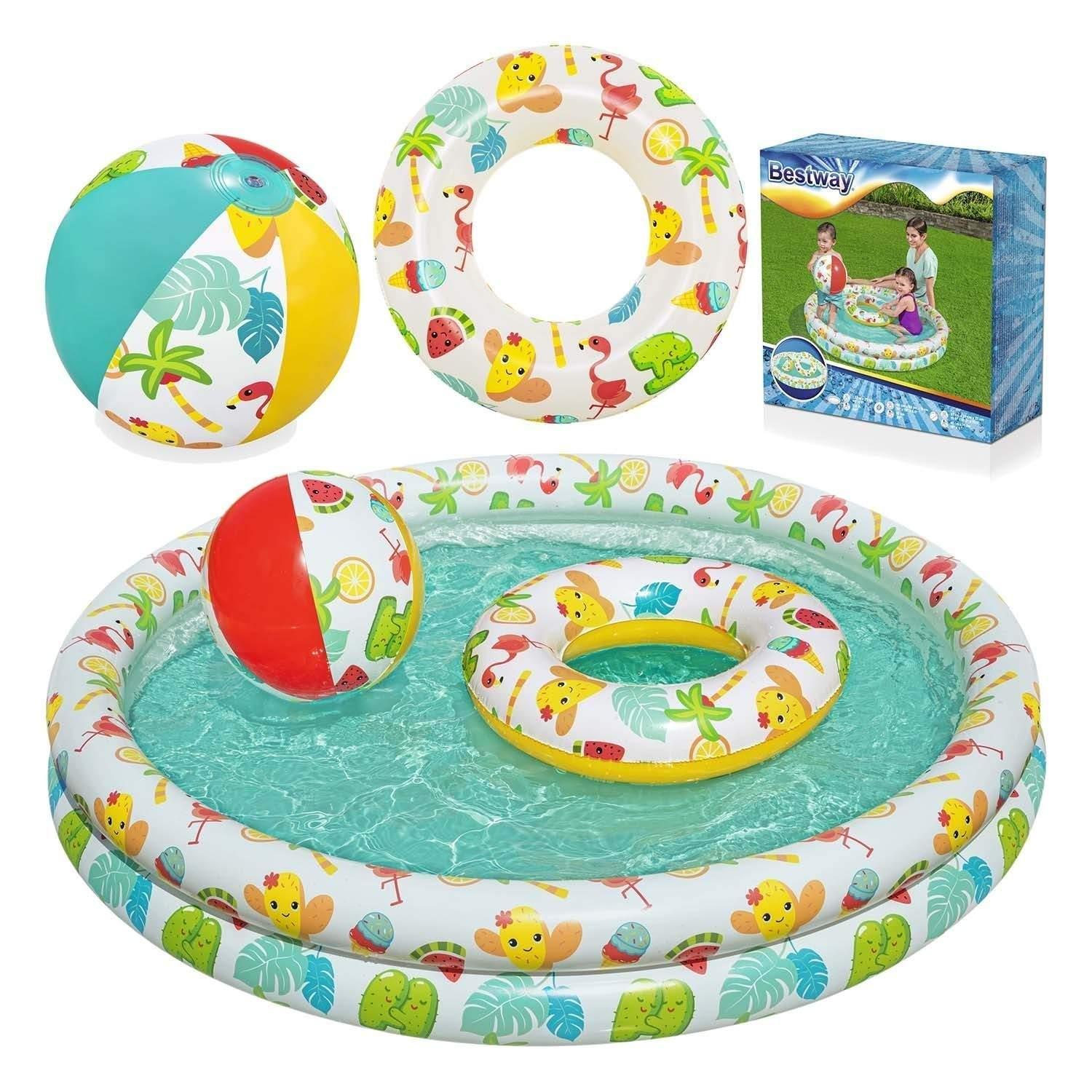B2X 3-i-1 barnebasseng 122 x 20 cm + CIRCLE + BALL Bestway 51124