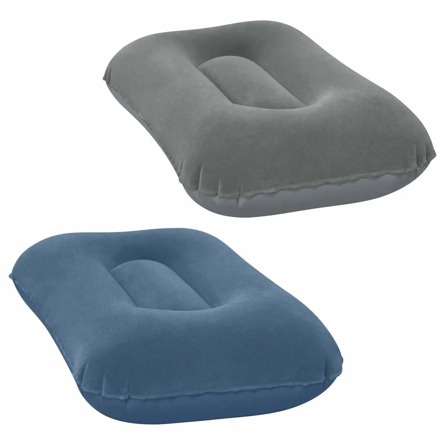 B2X Oppblåsbar pute i velour 42 x 26 cm Bestway 67121 marineblå