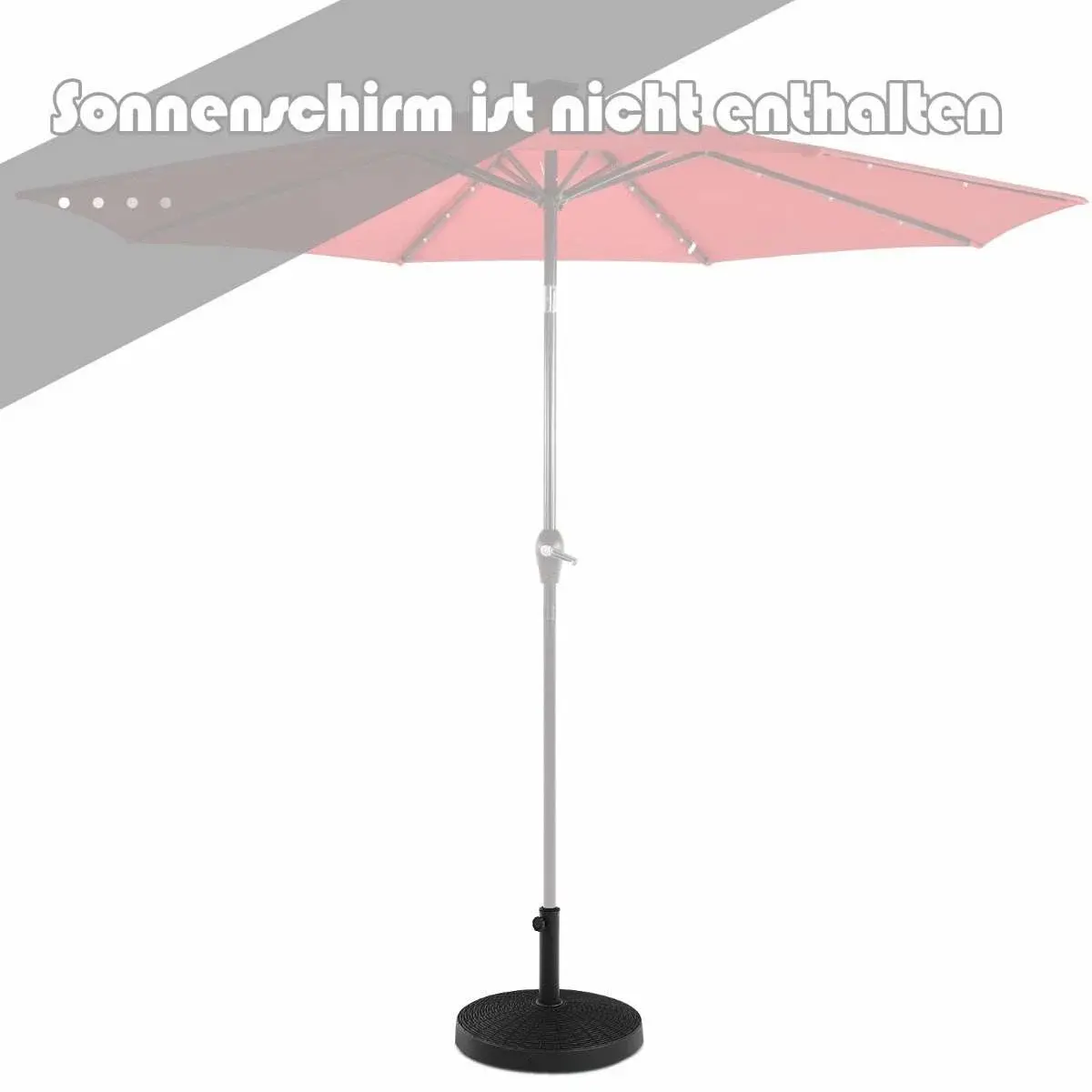 Northix Parasollfot 22 kg paraplybunn laget av syntetisk harpiks i rottinglook 52 x 36 cm svart