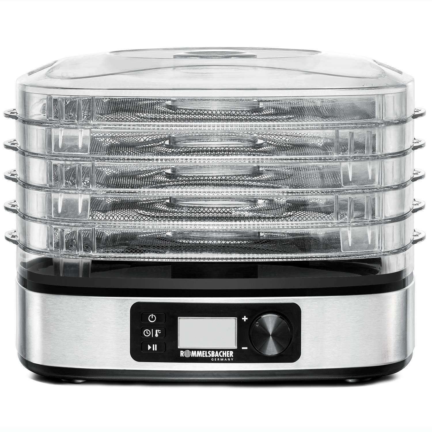 Rommelsbacher Frukt- og sopptørker DA 350 350W LCD Timer 5 stativ