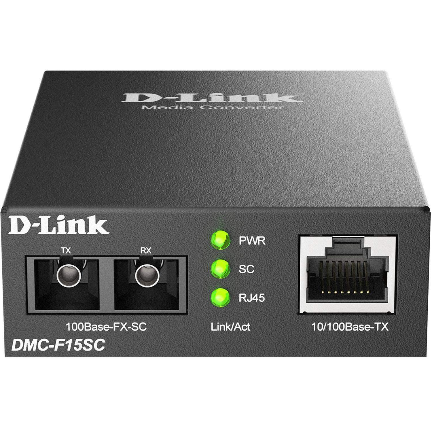 D-Link DMC-F15SC 10/100BaseTX til 100BaseFX SC Single-mode Media Converter 15 km