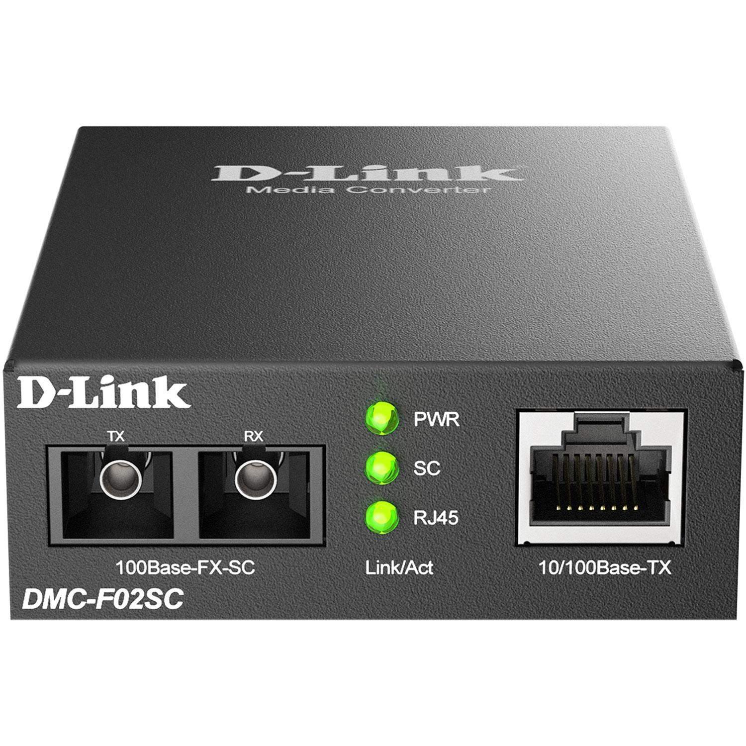 D-Link DMC-F02SC 10/100BaseTX til 100BaseFX SC Multi-mode Media Converter 2 km