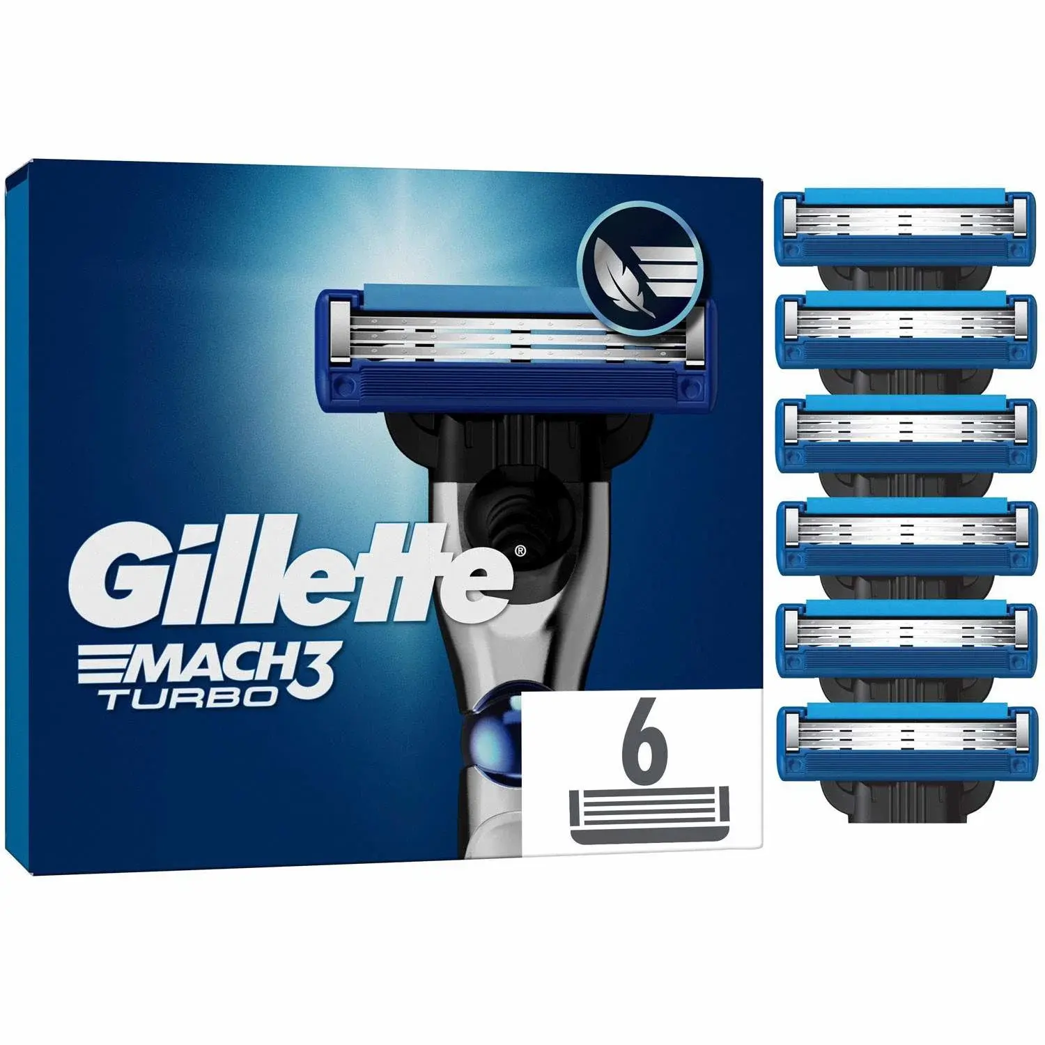 Gillette Barberblader Mach3 Turbo 6 stk
