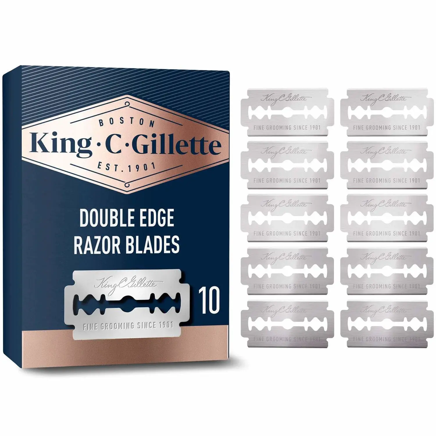 King C. Gillette Dobbeltbelagt Safety barberblad 10 stk
