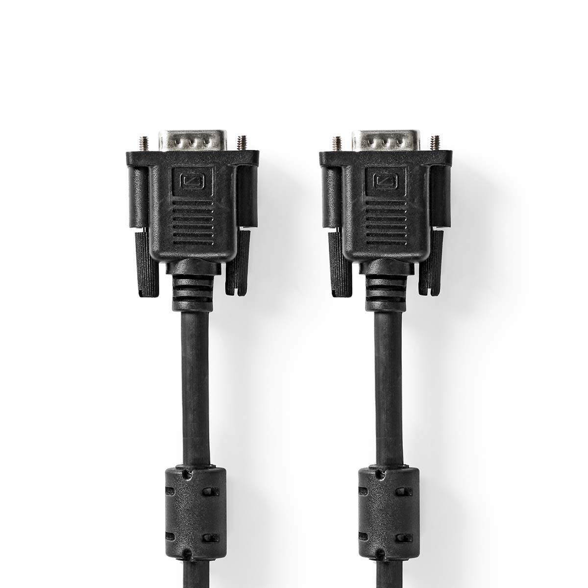 Nedis VGA-kabel | VGA Han | VGA Han | Nikkel belagt | Maksimum oppløsning: 1280x768 | 3.00 m | Rund | ABS | Sort | Label