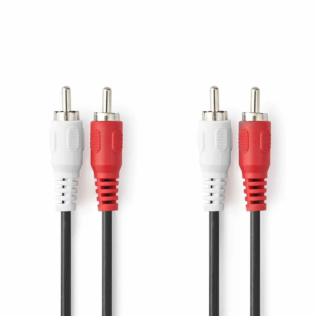 Nedis Stereo lydkabel | 2x RCA Han | 2x RCA Han | Nikkel belagt | 10.0 m | Rund | Hvit / Rød | Label