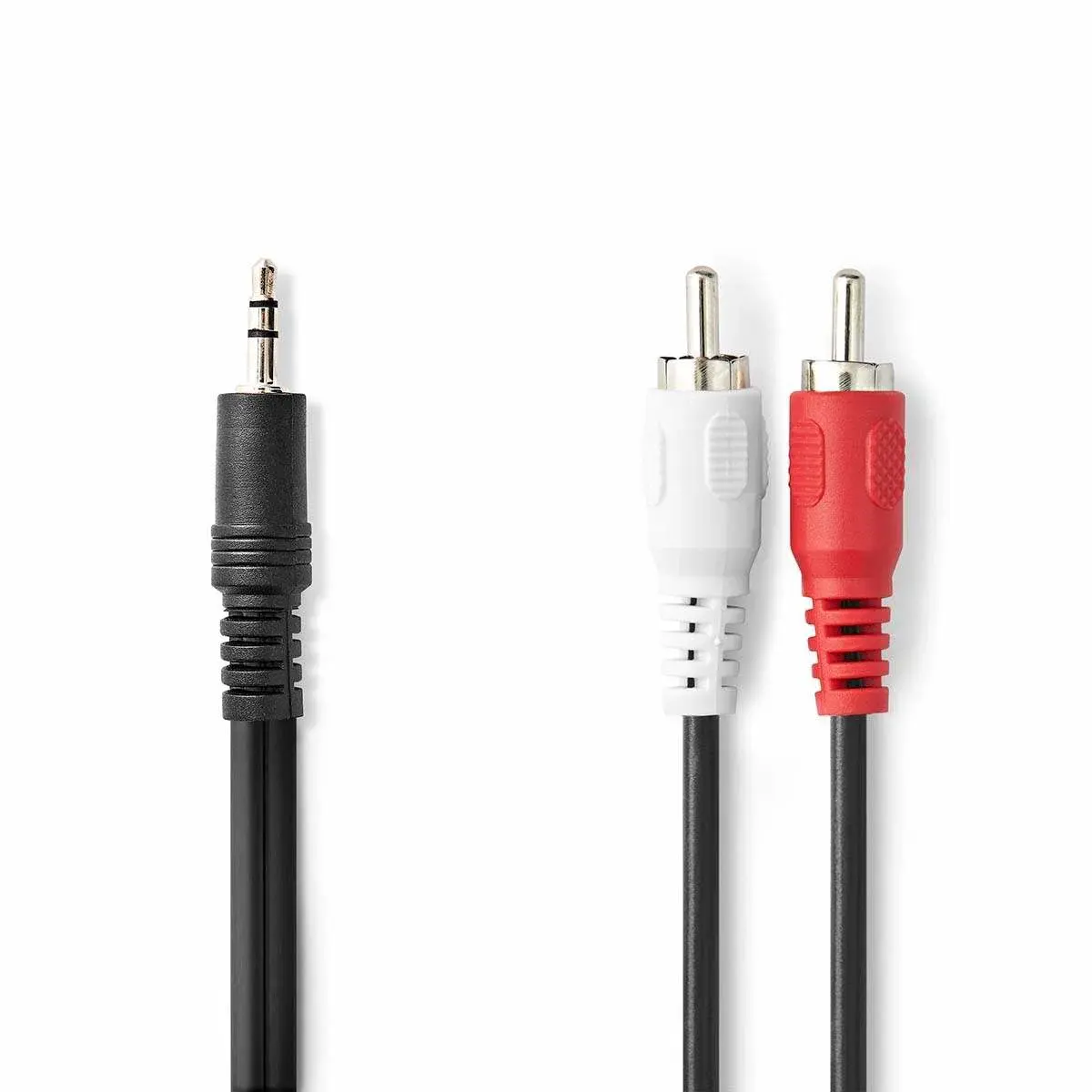 Nedis Stereo lydkabel | 3.5 mm Han | 2x RCA Han | Nikkel belagt | 1.50 m | Rund | Sort | Label