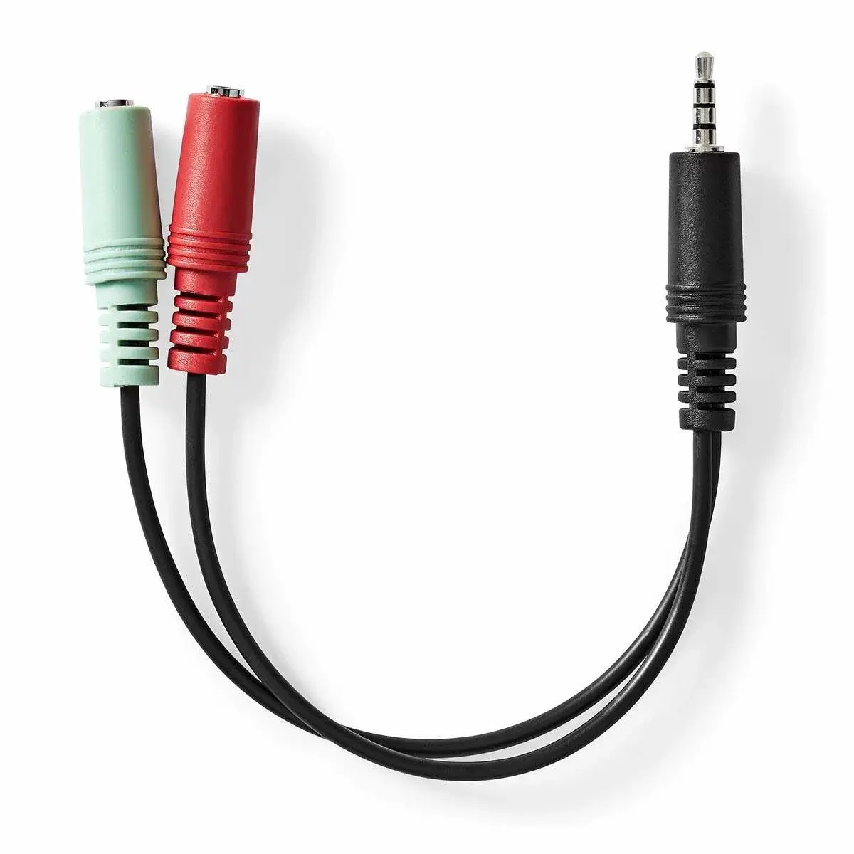 Nedis Stereo lydkabel | 3.5 mm Han | 2 stk. 3.5 mm, hunn | Nikkel belagt | 0.20 m | Rund | Antrasitt | Boks