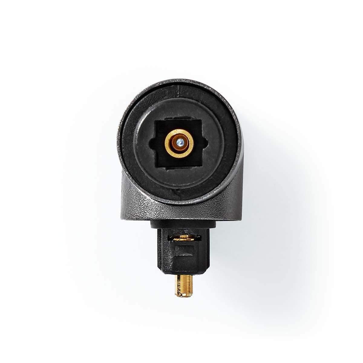 Nedis TosLink Adapter | Toslink Hunn | TosLink Han | Vinklet 90° | Aluminium | Gun Metal Grå | 1 stk. | Boks