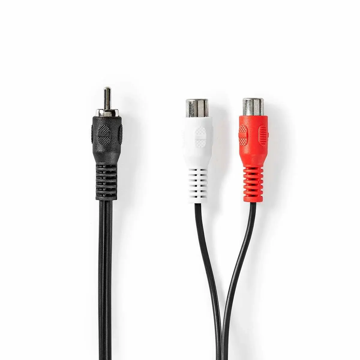Nedis subwoofer Cable | RCA Han | 2x RCA Hun | Nikkel belagt | 0.20 m | Rund | 5.0 x 2.5 mm | Sort | Blister