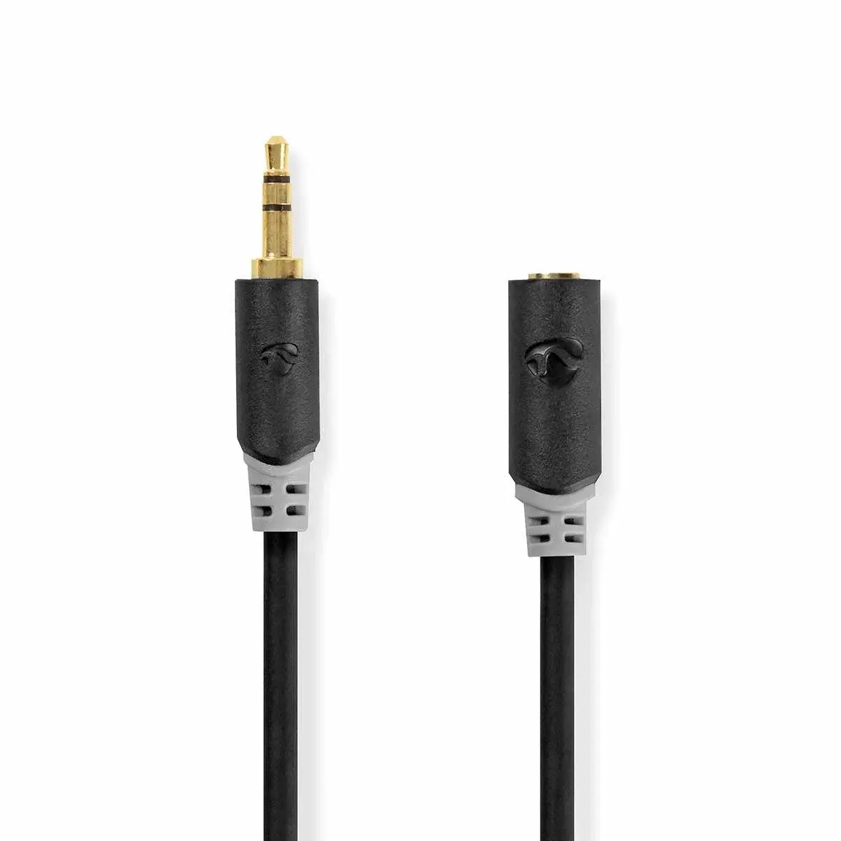 Nedis Stereo lydkabel | 3.5 mm Han | 3.5 mm Hun | Gull belagt | 1.00 m | Rund | Antrasitt | Boks