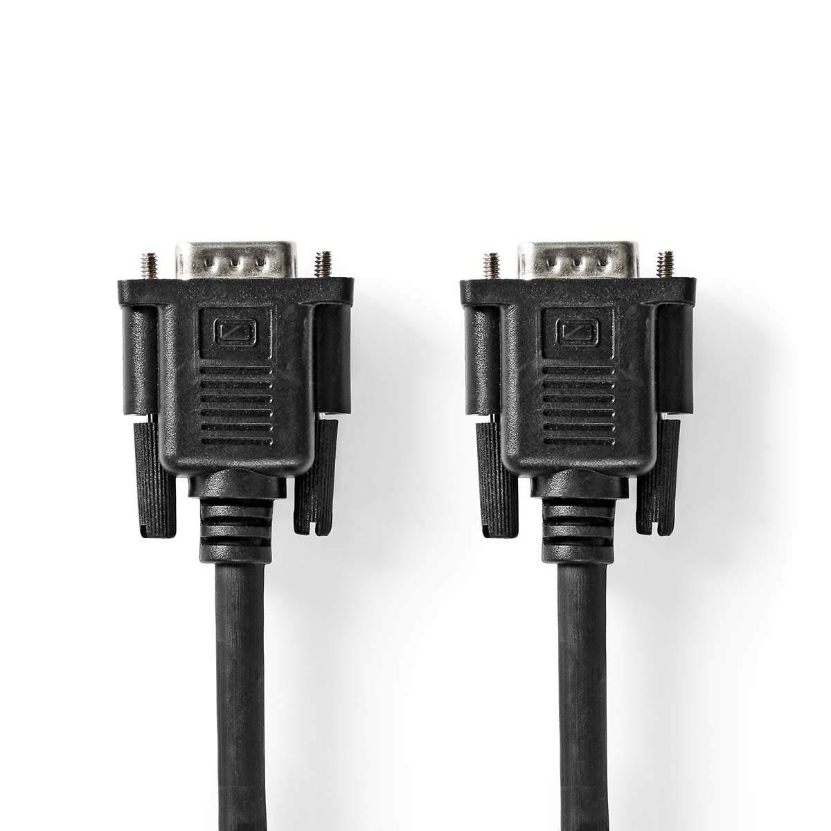Nedis VGA-kabel | VGA Han | VGA Hun 15p | Nikkel belagt | Maksimum oppløsning: 1280x800 | 5.00 m | Rund | ABS | Sort | Plastpose