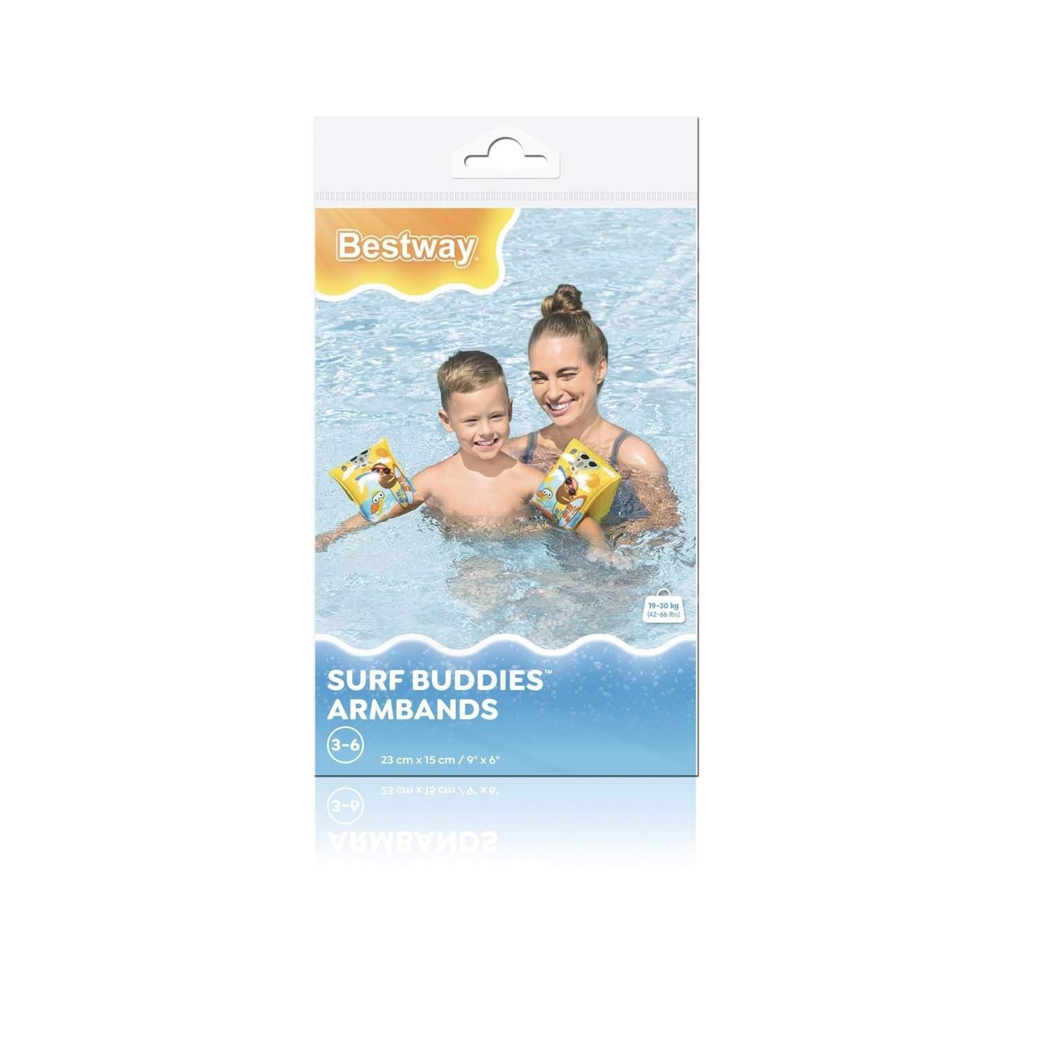 Bestway Oppblåsbare svømmehjelpemidler, 23x15 cm, 3-6 år, doble luftkamre