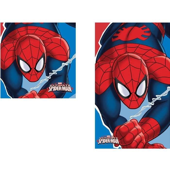 Northix Spiderman håndklær i mikrofiber sett med ansikt