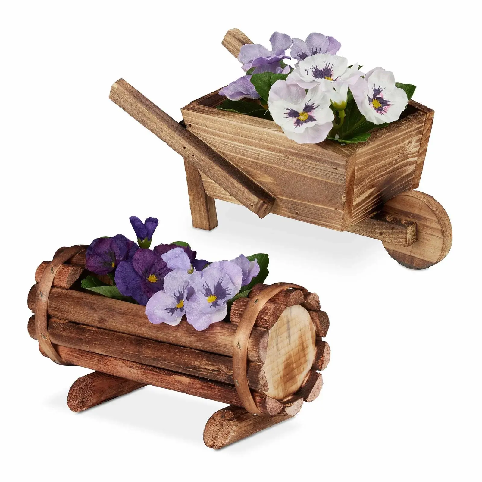 Northix 2x dekorative plantekasser i tre