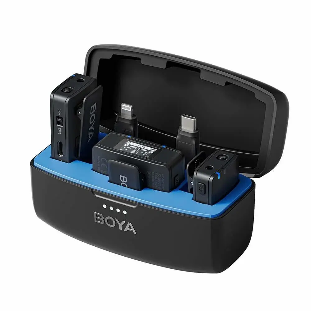 BOYA BOYA trådløs 2,4 GHz mikrofon x2 BOYAMIC 3,5 mm TRS Lightning USB-C