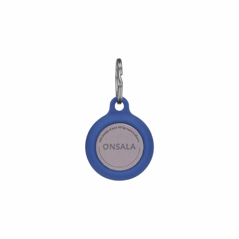 Onsala ONSALA Airtag Holder Silikonblå med nøkkelring