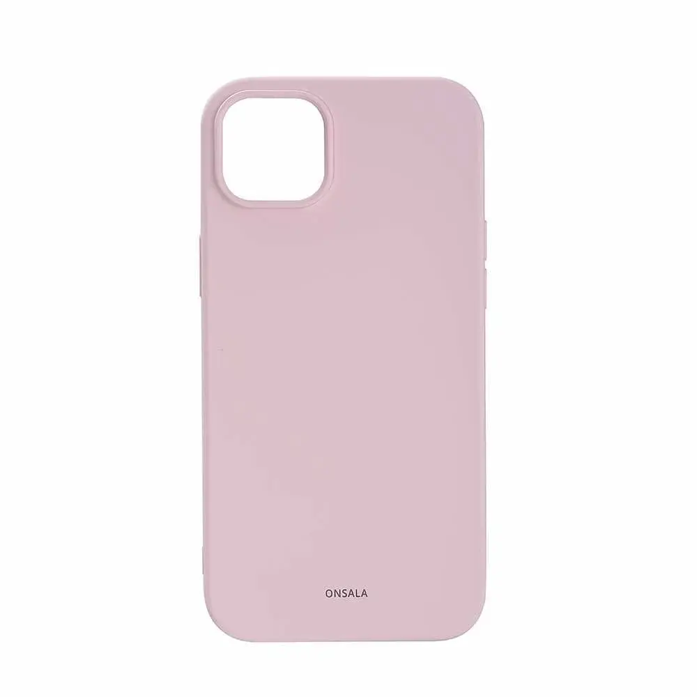 Onsala ONSALA Bakdeksel Silikon iPhone 14 Plus 6,7" krittrosa
