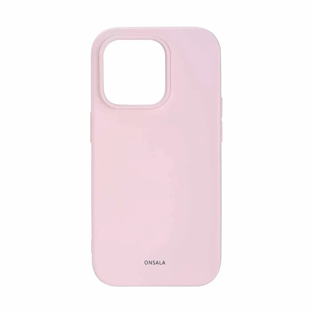 Onsala ONSALA Bakdeksel Silikon iPhone 14 Pro 6.1" krittrosa