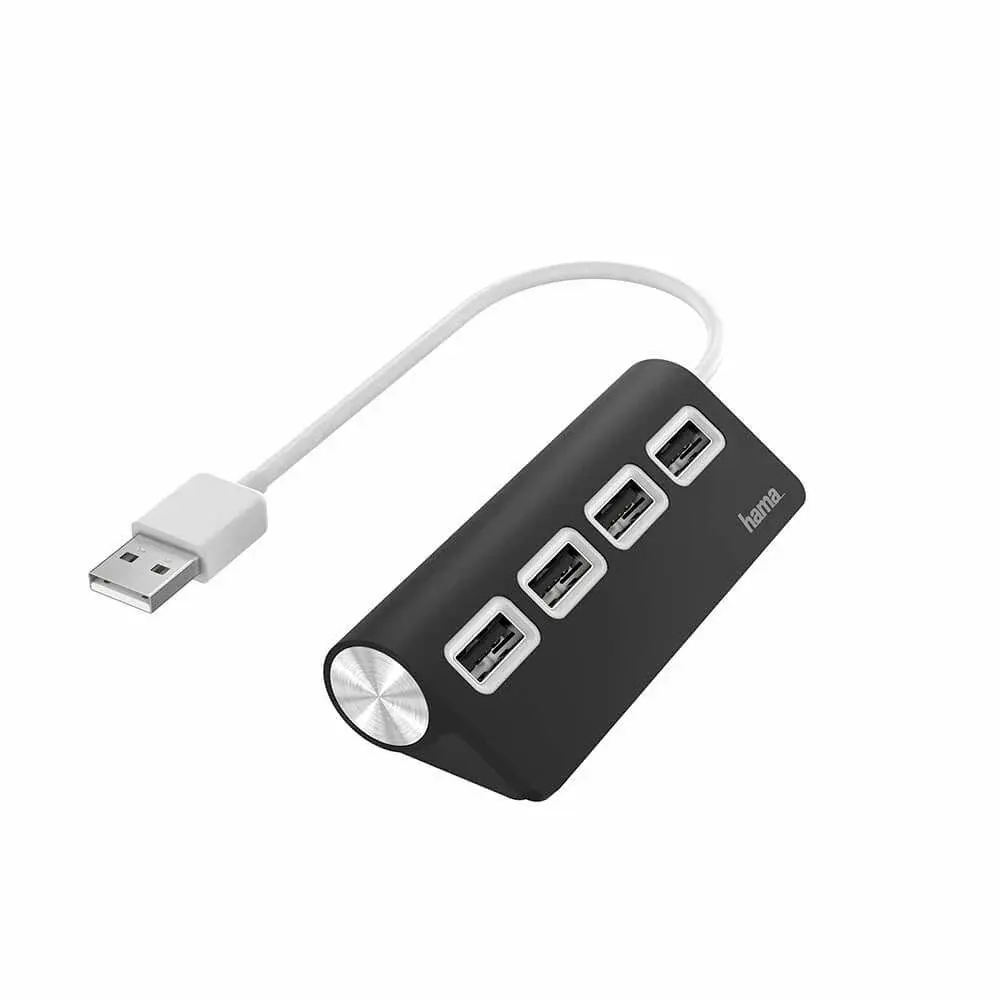 HAMA HAMA Hub USB-A 2.0 4x Porter 480 Mbit/s Svart