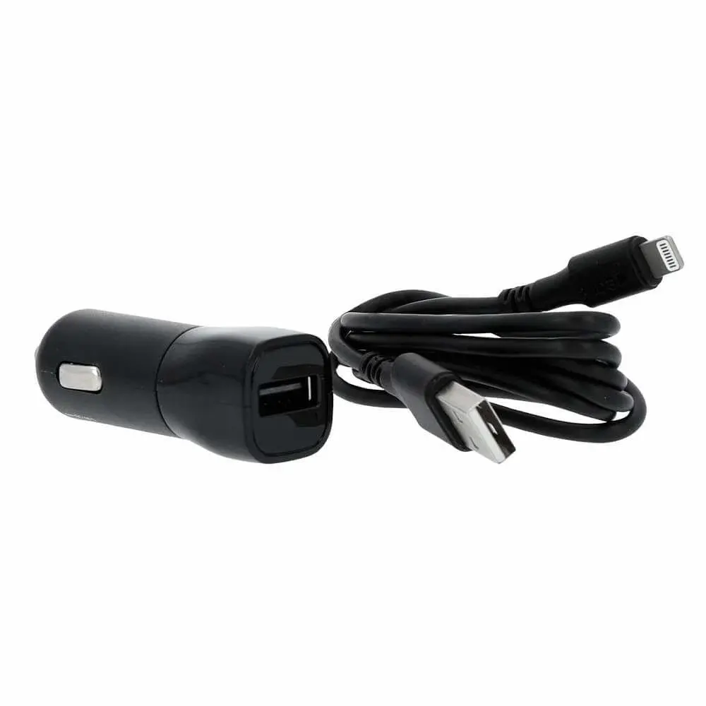 Gear GEAR Lader 12-24V 1xUSB 2,4A Black Lightning-kabel 1m MFI C89