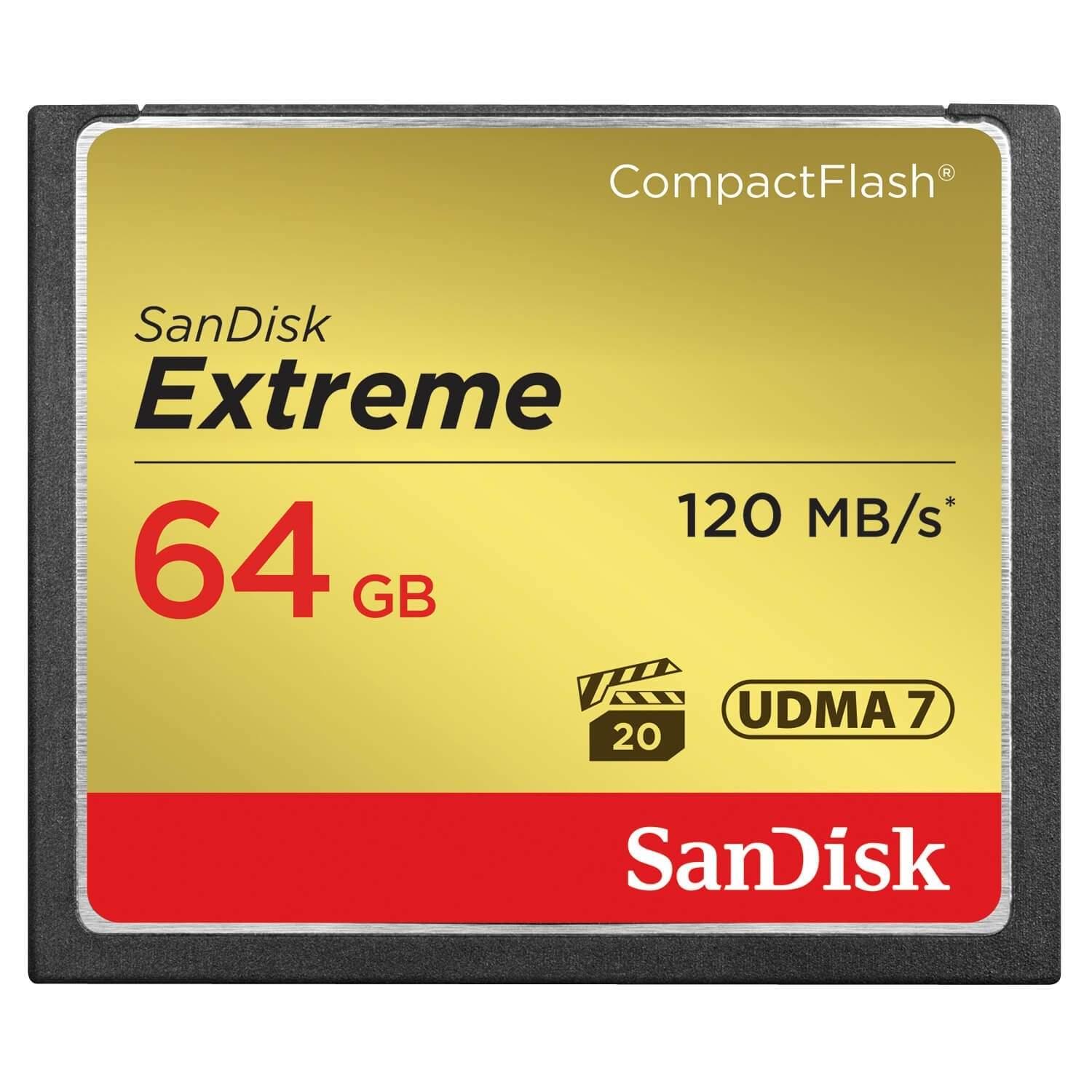 SANDISK SANDISK Minnekort CF Extreme 64GB 120MB/s UDMA7