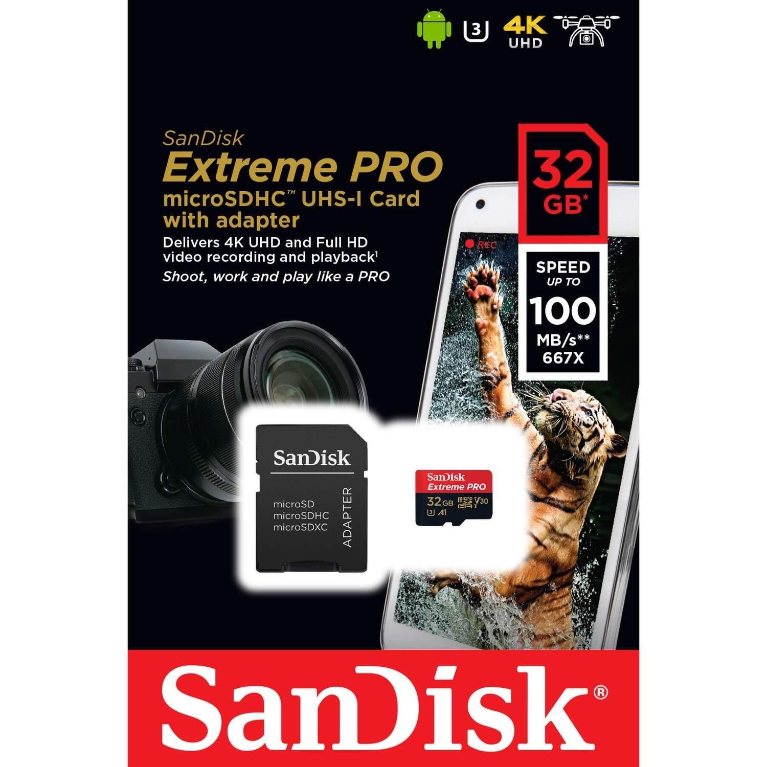SANDISK SANDISK MicroSDHC Extreme Pro 32GB 100MB/s A1 C10 V30 UHS-I