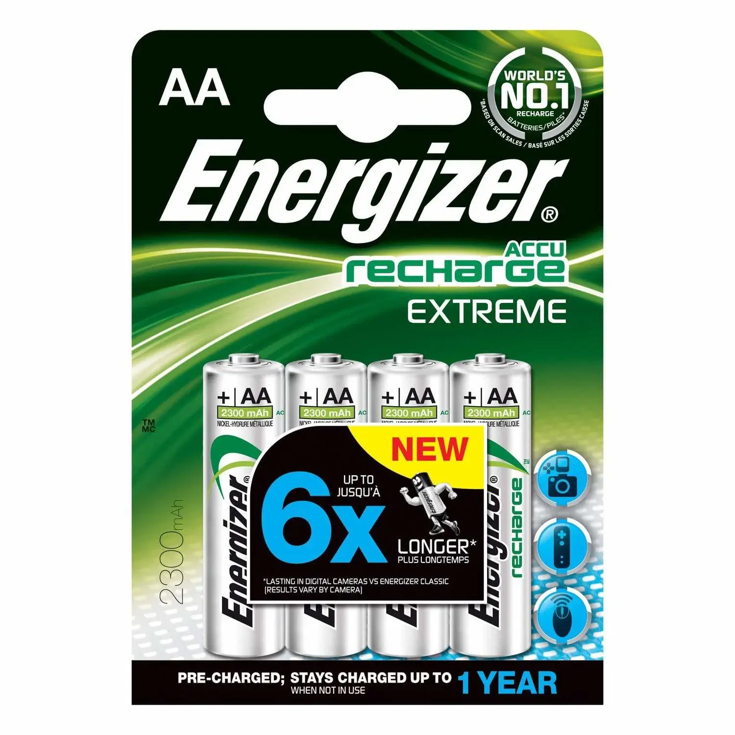 Energizer ENERGIZER-batteri AA/LR6 Oppladbart Ni-Mh 2300mAh 4-pakning