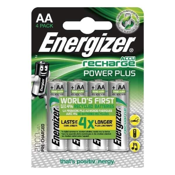Energizer ENERGIZER-batteri AA/LR6 Oppladbart Ni-Mh 2000mAh 4-pakning