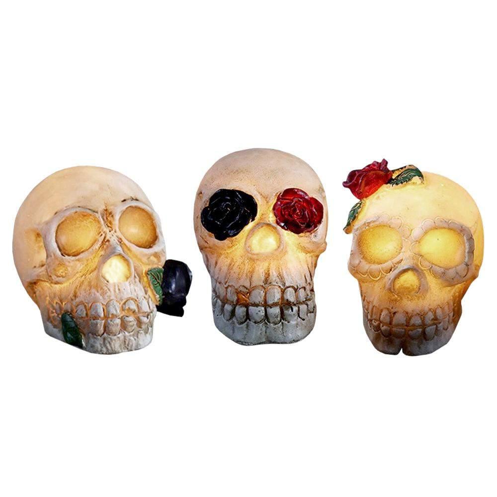 eStore 3x Hodeskallelanterner, Dekorasjon - Halloween