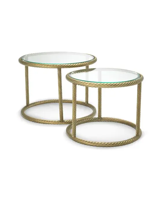 Eichholtz Addison Side Table Antique Brass 2-set OUTLET