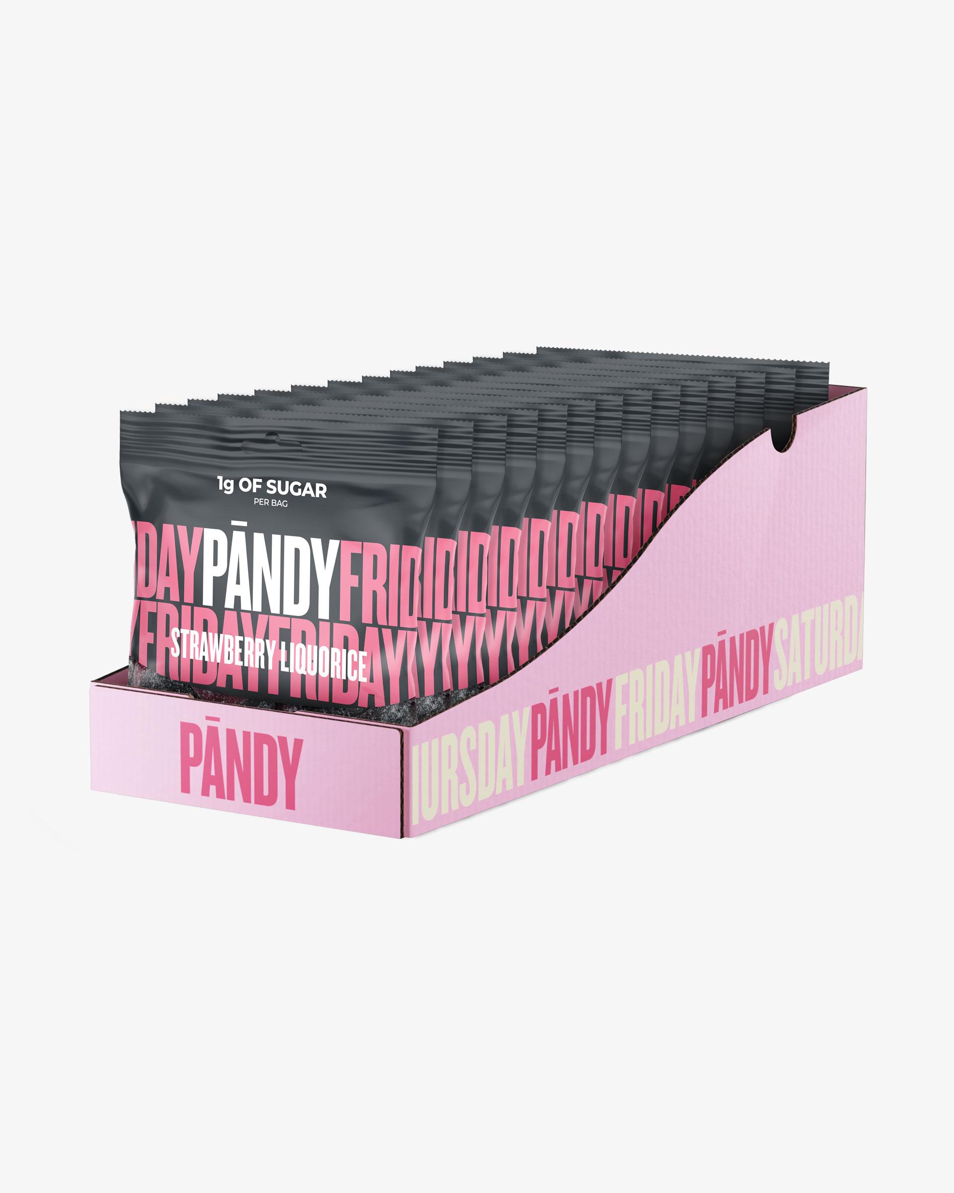 Pändy Pändy Candy Strawberry/Liquorice - 14 stk hel eske