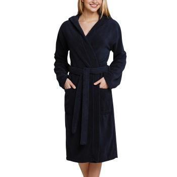 Schiesser Schiesser Essentials Bathrobe With Hood Marine bomull X-Large Dame