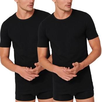 Schiesser Schiesser 2P 95-5 Organic Cotton Crew Neck Svart økologisk bomull X-Large Herre