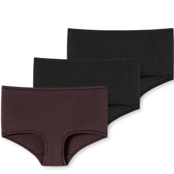 Schiesser Schiesser Truser 3P 95-5 Boyshorts Organic Cotton Svart/Rød bomull 40 Dame