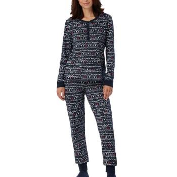 Schiesser Schiesser 2-set Pyjama And Socks X-Mas Gifting Set Blå Mønster Small Dame