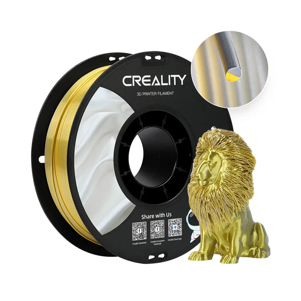 Creality Creality Creality CR-PLA Silk - 1.75mm - 1kg Gull/Sølv 6971636405481 Tilsvarer: N/A