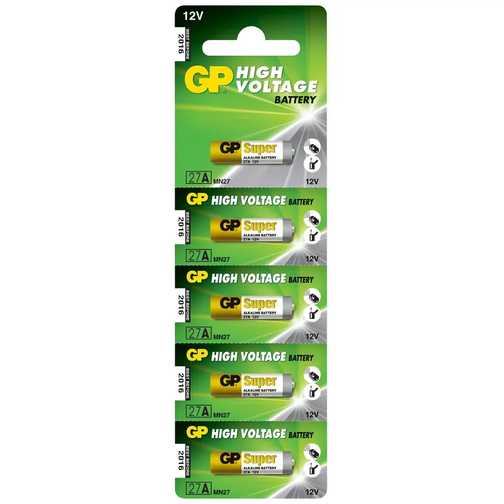 GP BATTERIES GP BATTERIES GP Alkaliske Spesialbatterier 12V, 27A, 5-pakk 17736 Tilsvarer: N/A