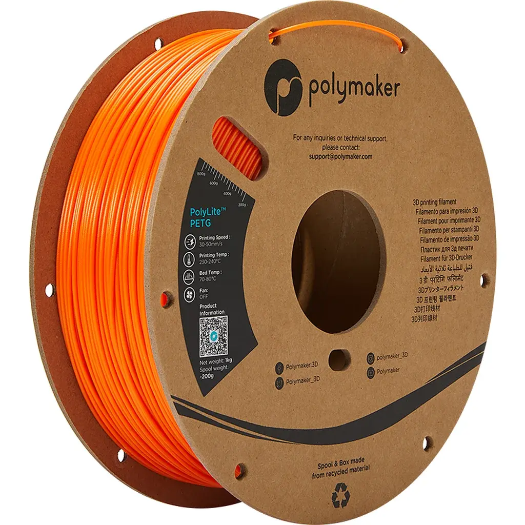 Polymaker Polymaker Polymaker Polylite PETG 1,75 mm - 1kg Oransje 6938936710110 Tilsvarer: N/A