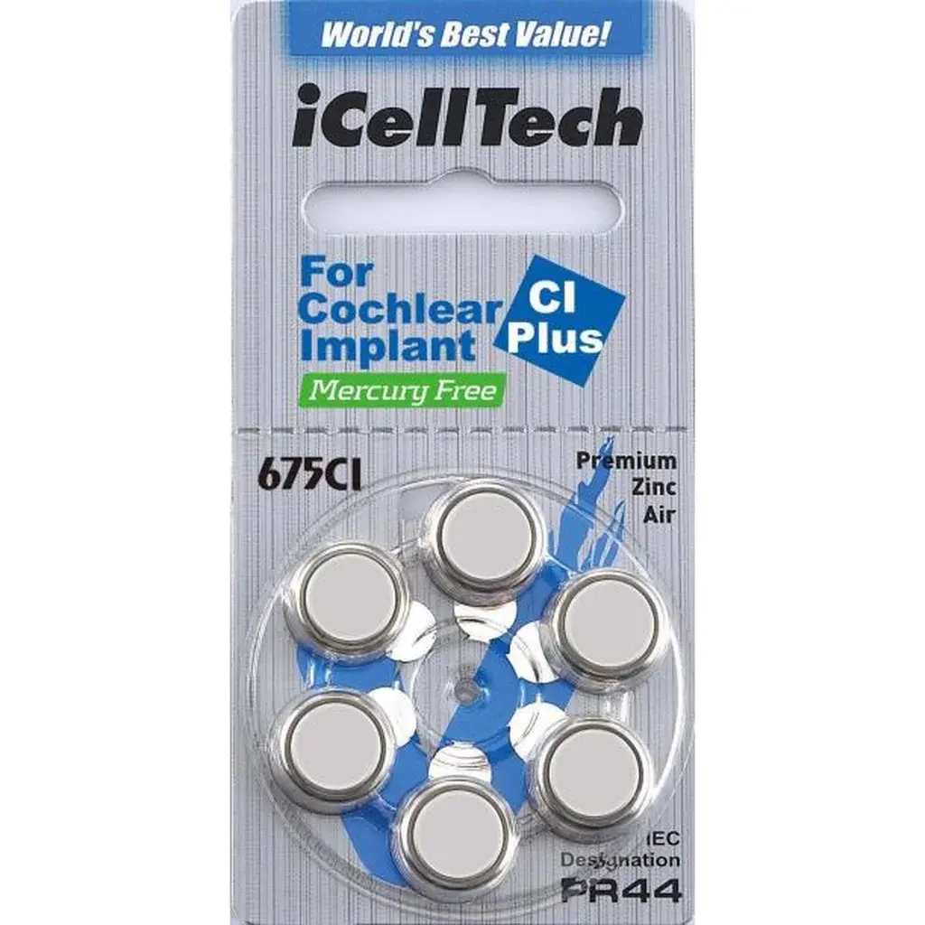iCellTech iCellTech ICellTech 675CI Plus Blå 6-pakk, for cochleaimplantat