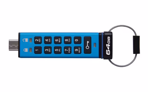 Kingston Kingston Ironkey Keypad 200 64gb Usb-c Blå